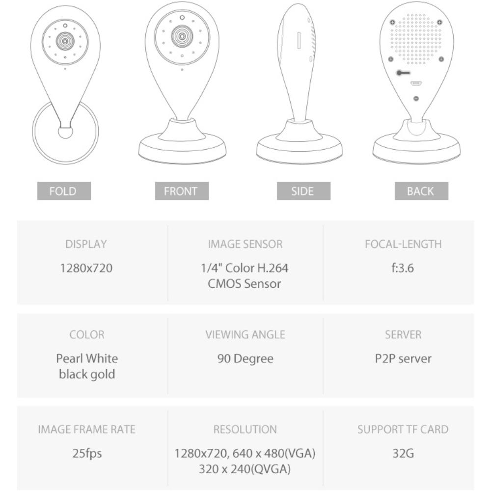 Tuya WiFi Innen-IP-Kamera Drahtlose Smarte Mini-Sicherheitskamera mit HD-Video, Bewegungserkennung & Fernanzeige