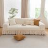 Luxury Jacquard Sofa Cover with Ruffle Non-Slip Dustproof for 1-4 Seater Sofa Machine Washable All-Season Home Decorations