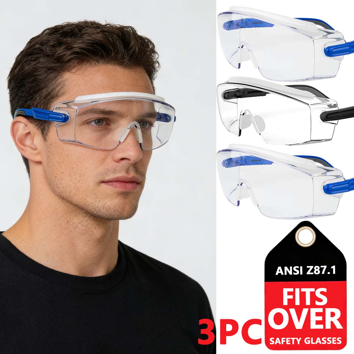 

Защитные очки поверх очков, Защитные очки с защитой от запотевания, Обертывающие защитные очки для глаз, Защитные очки ANSI Z87.1 HM5