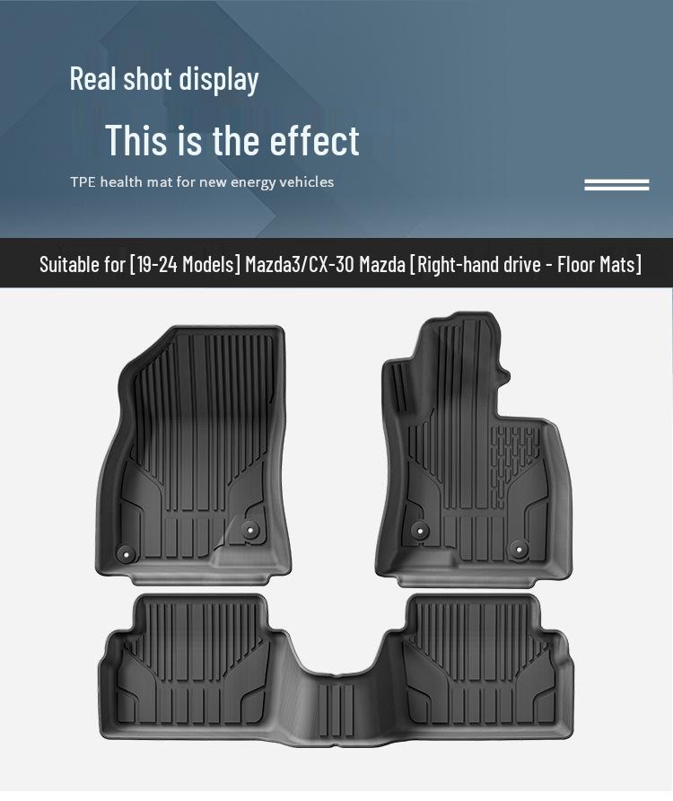TPE All-Weather Trunk Mats for 2019-2025 Mazda3/CX-30