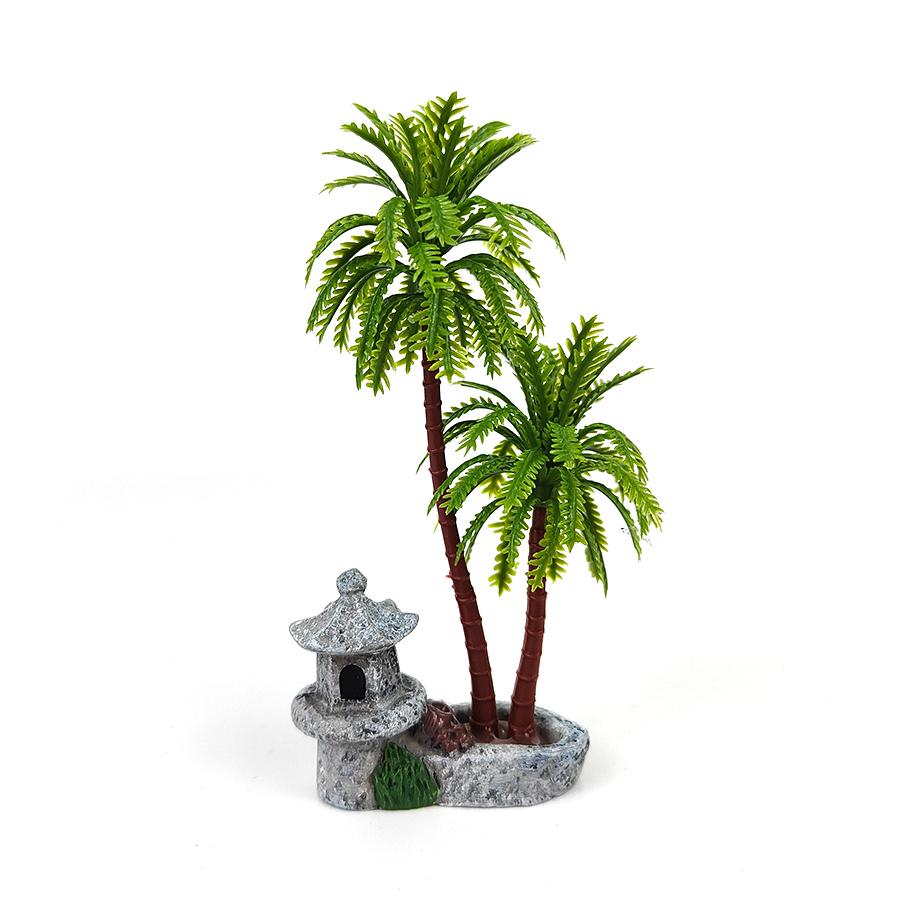 

Аквариумная смола Модель кокосовой пальмы в форме фонаря, водонапорная башня, DIY микроландшафтное украшение, декорация для аквариума 2pcs