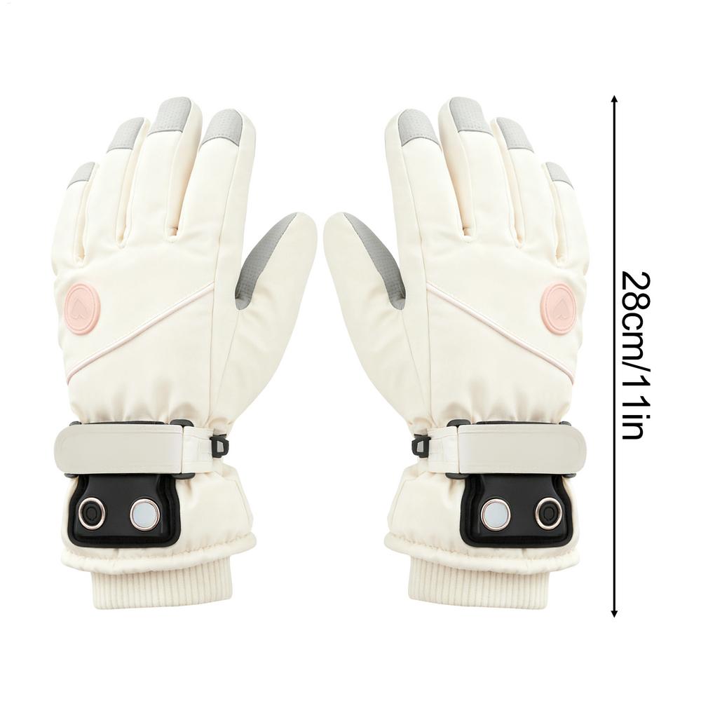 

Нагрівальні мотоциклетні рукавички 3 рівні Сенсорний екран Електричні Перезаряджувані Лижне спорядження Рукавички для зігрівання рук Для їзди на велосипеді білий