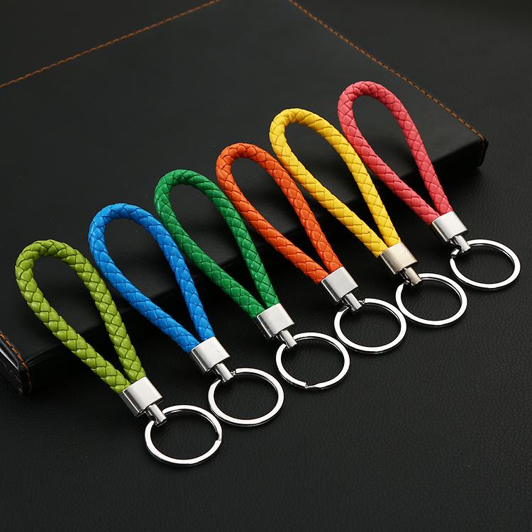 Handmade Woven Rope Leather Keychain - High-End Gift for Men and Women