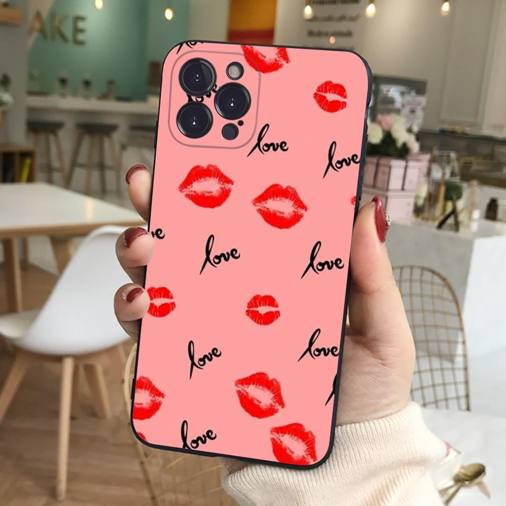 Sexy Girl Red Lips Kiss Phone Case For iPhone 15 14 11 12 13 Mini Pro XS Max Cover 6 7 8 Plus X XR SE 2020 Funda Shell