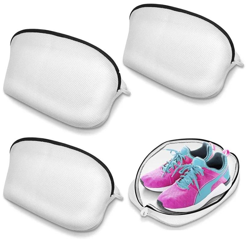 1/2pc Mesh Laundry Bag Washing Machine Shoes Bag with Zips Travel Shoe Storage Bags Protective Clothes Storage Box Organizer Bag