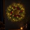 Entry Door Christmas Wreath with Red Berries Indoor Outdoor Holiday Decor Full