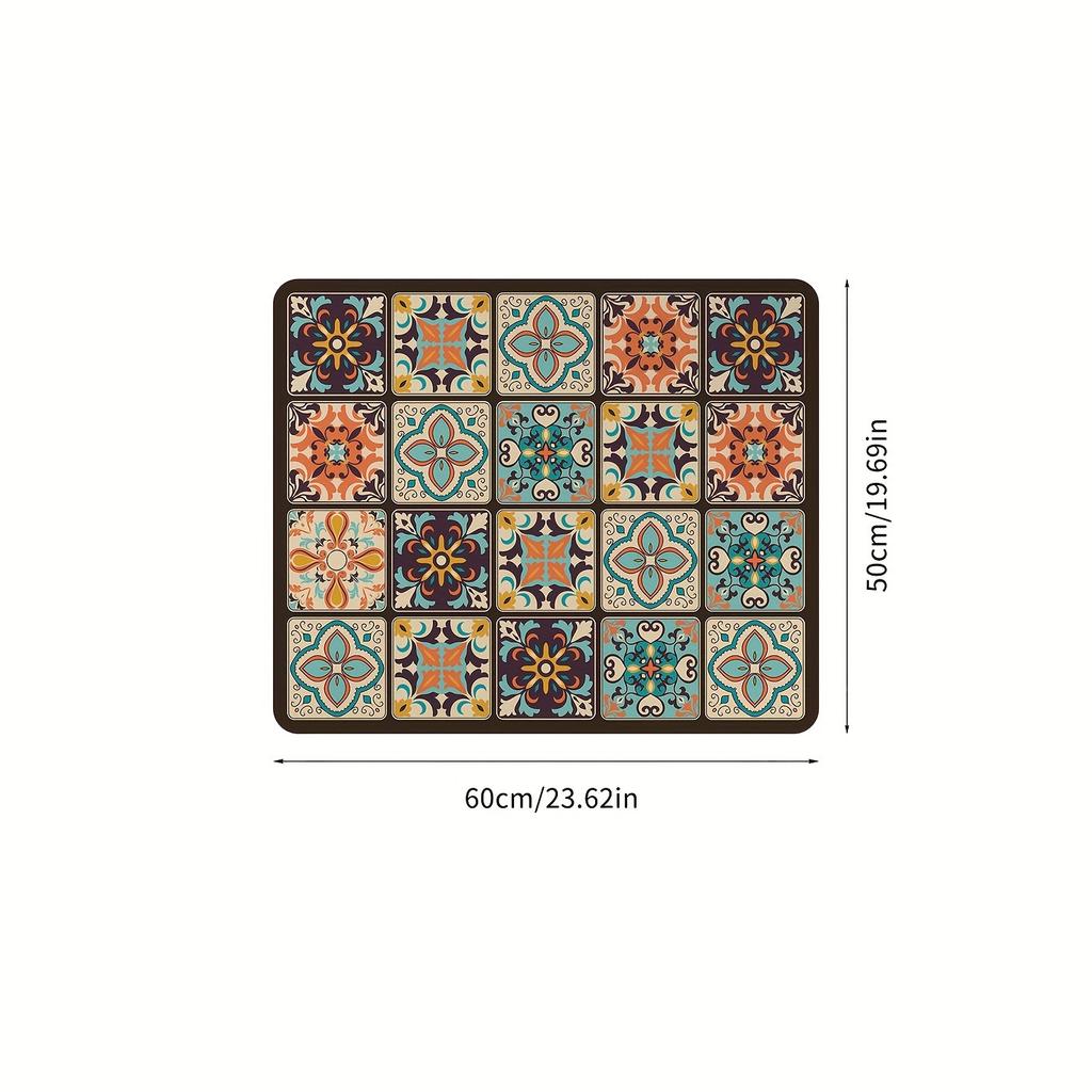 Vintage Mosaic Washing Machine Cover - & Durable Silica Soil Material, Decorative Appliance Cover for Kitchen or Laundry Room,Home Organization