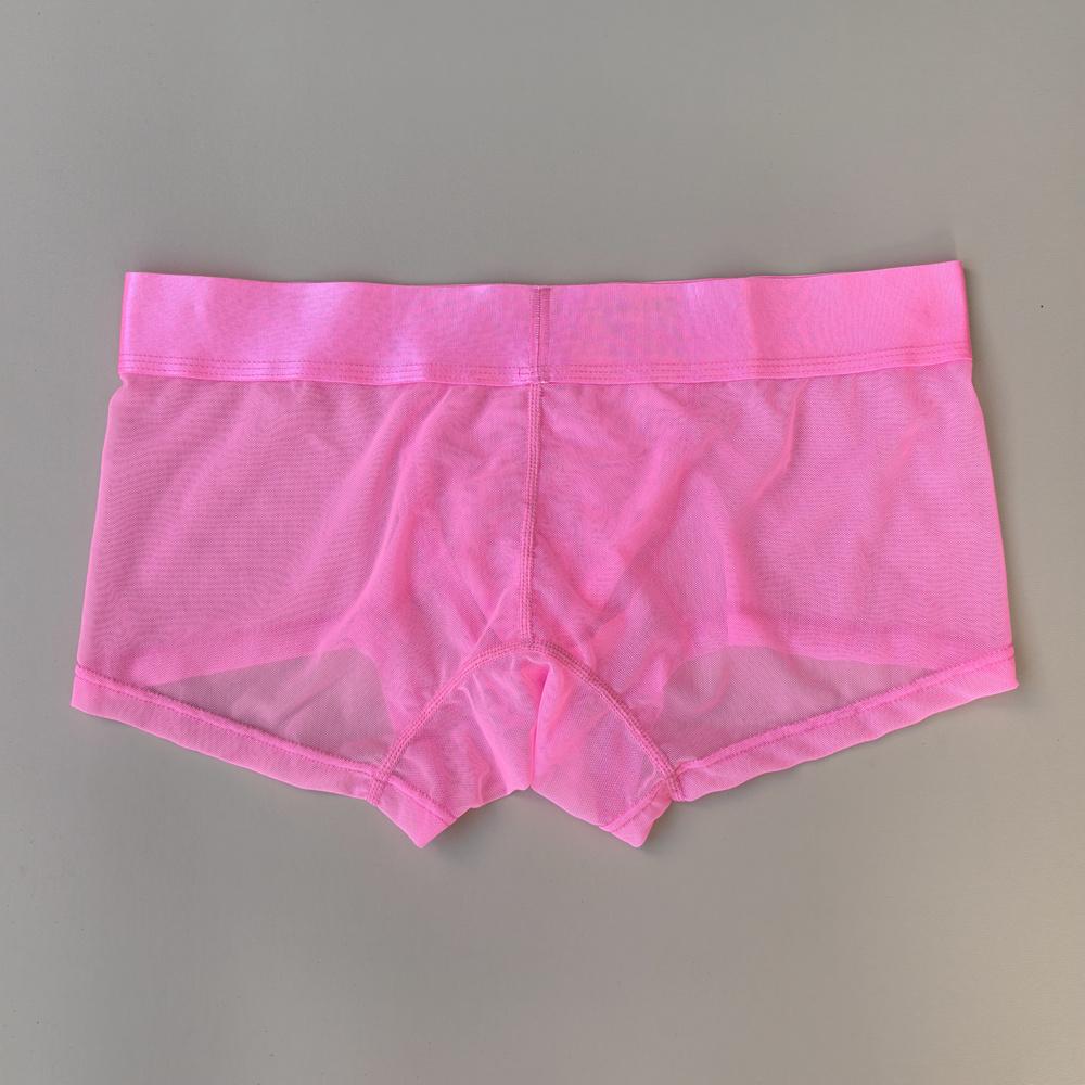 Boxer JOCKMAL da uomo, in mesh ultrasottile, traspirante, semi-trasparente, sexy, a vita bassa, tinta unita, casual, da indossare tutti i giorni, pantaloncini da allenamento