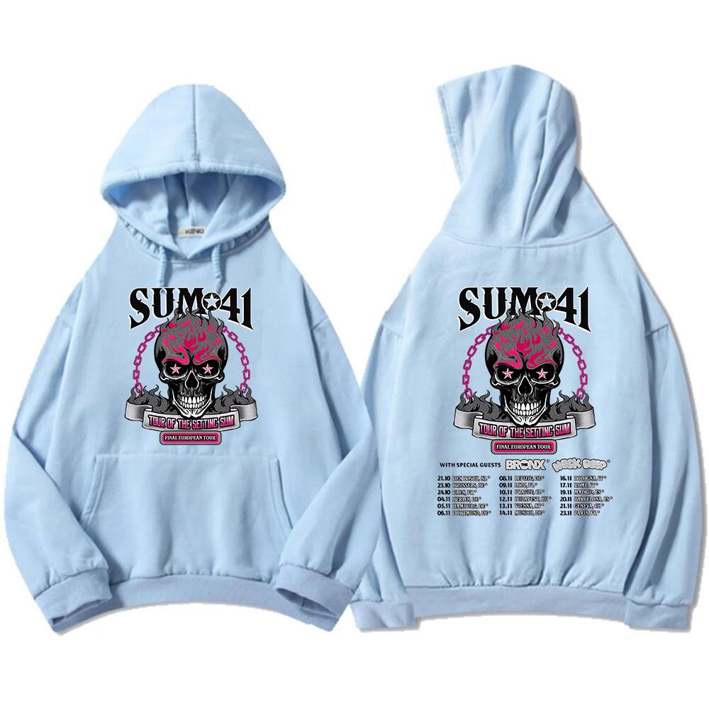 Hip Hop Streetwear Unisexe The Final Tour 2025 Sum41 Sweat-shirts Vêtements Graphiques Sudaderas Con Capucha Style Métal Lourd Pullovers