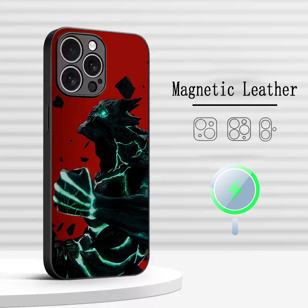 Kaiju No 8 Japan Hot Anime Phone Case For iPhone 16 15 14 13 12 11 Plus Pro Max  High-end Luxury Magsafe Sheepskin