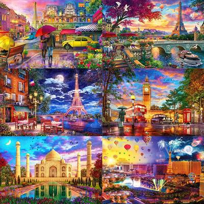 5D Diamantmalerei Stickerei Stadt Burg Strassstein Bild DIY Diamantmalerei Straßenlandschaft Mosaik-Set Handgemachtes Geschenk