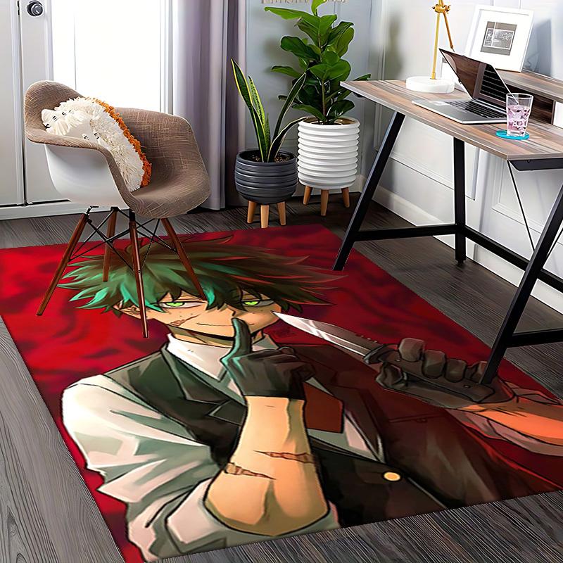 1 Stück My Hero Academia Midoriya Izuku Thema Stuhlmatte - Anime Cartoon Design Schreibtischunterlage, Rutschfeste Teppichmatte für Heimdekoration, Geeignet für Alle Jahreszeiten.Y