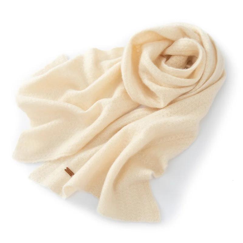 Women 100% Pure Cashmere Knit Scarf Textured Pattern Winter Warm Soft Cozy Fashion Casual Neck Warmer Cold Weather Accessory