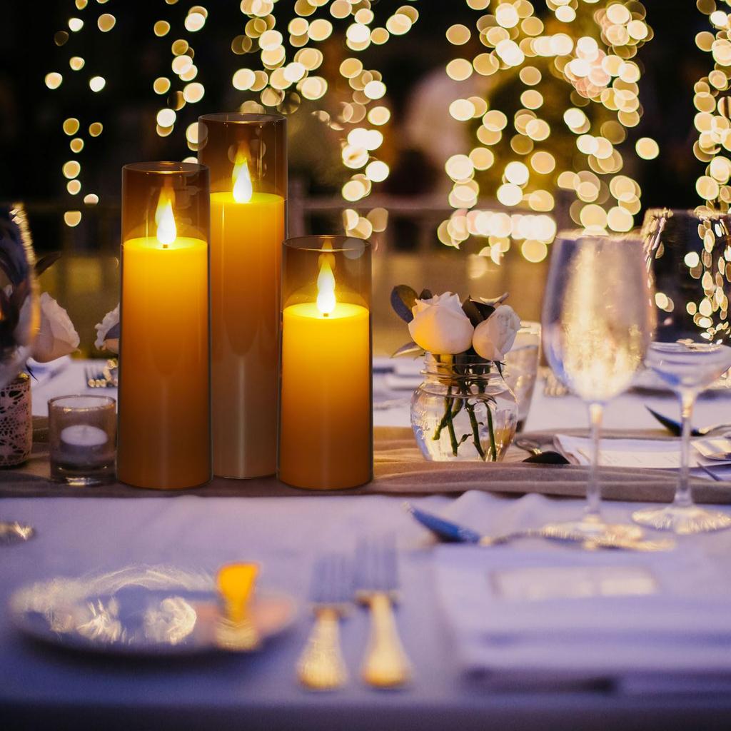 AGPTEK LED Candle Light No Flickers Like a Real Comes with Dedicated Remote Timing for Power Outages and Energy Indirect Brightness Battery Acrylic