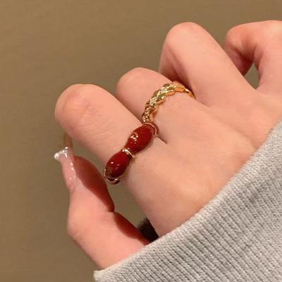 Rhombus Drop Ring Women's Fashion Personality Cold Wind 2024 New Temperament Versatile Stack Wear Index Finger Ring Ring