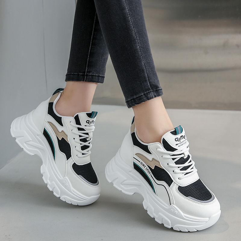 Fried Street Dad Shoes Girl 2025 New Spring Shows Small Thick Soles Lightweight Explosive Mesh Casual Sports Women's Shoes