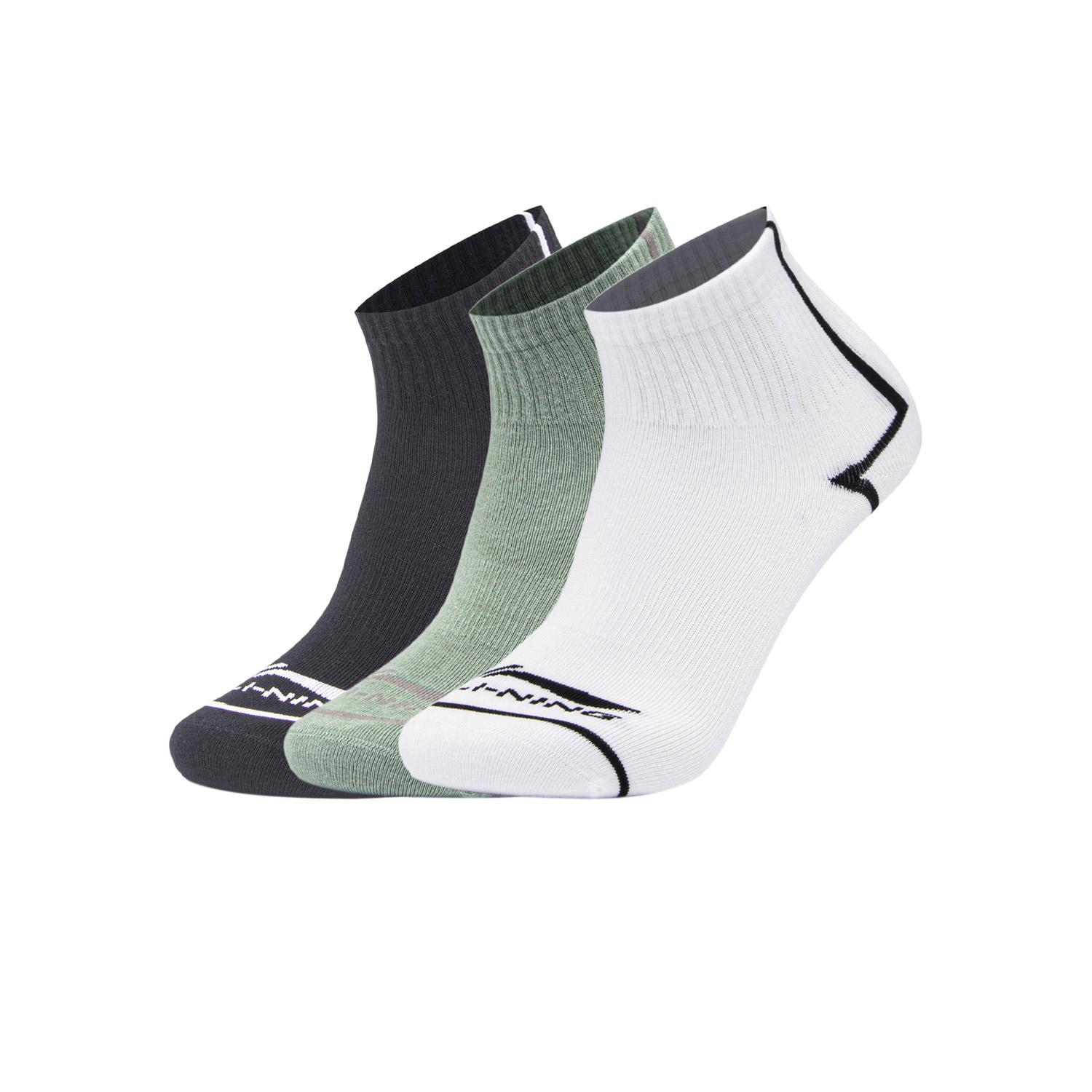 Li Ning Sports Life Collection Ankle Socks Unisex 3 Pack AWSU413-2 L