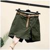 2026 Korean Style Women's Slimming Cotton Shorts with Buttoned Elastic Waist
