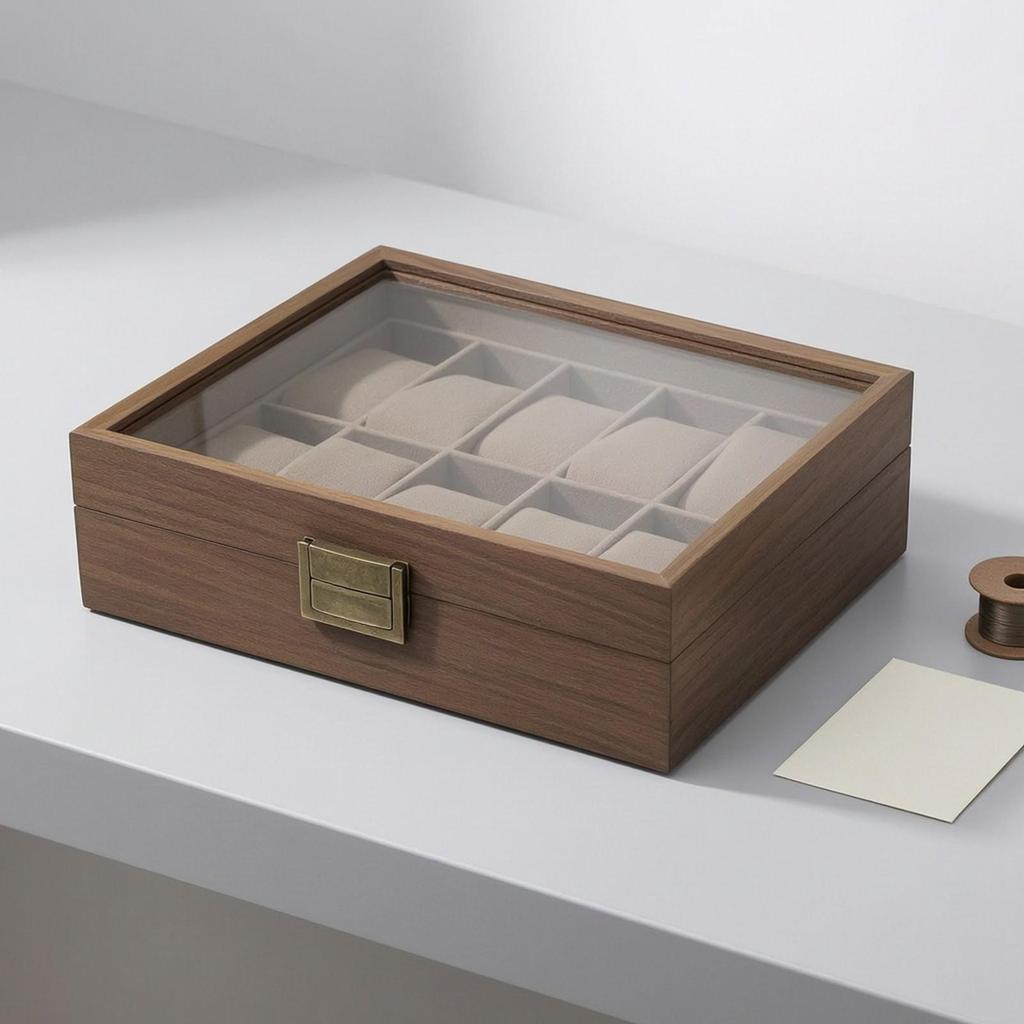 Wooden Watch Box with 10 Slots Soft for Collectors