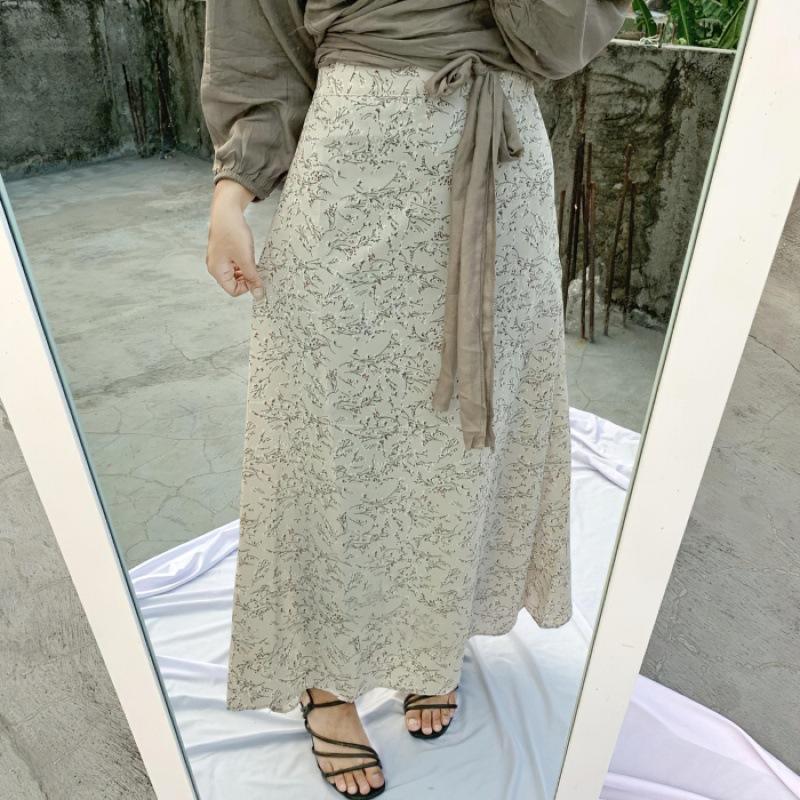 Fashion Women's Flowy A-line Skirt, High-waisted Floral Print Maxi Skirt, Elegant Floor-grazing Skirt for Everyday & Leisure