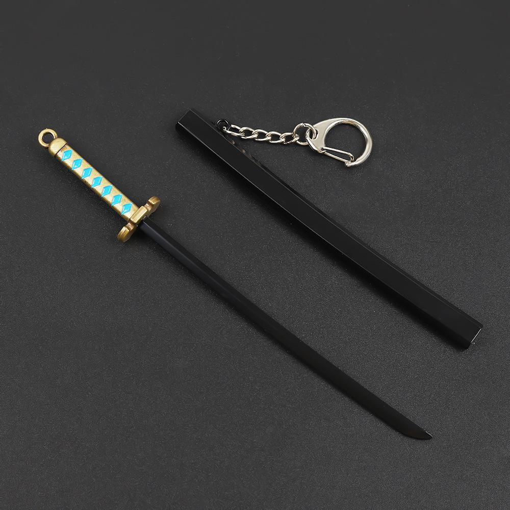 Demon Slayer Tanjiro Giyu Shinobu Nichirin Sword Keychain with Sheath, 17cm Alloy Model