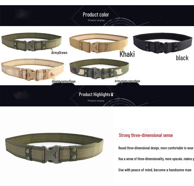 Camouflage Tactical Canvas Belt: Windproof, Anti-Slip, Wear-Resistant, Lumbar Support for Outdoor Sports & Duty Training
