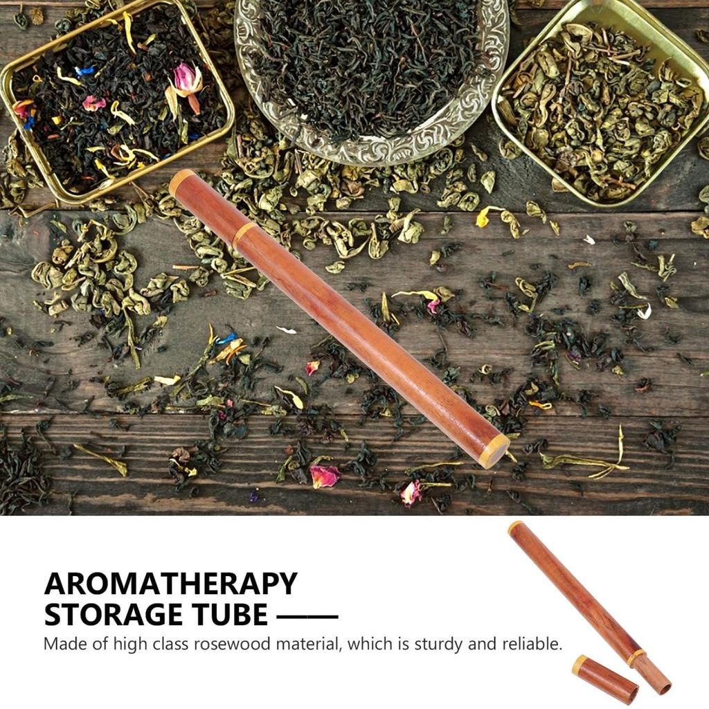 Frcolor Drewniany Podstawka na Kadzidła, Pojemnik do Przechowywania, Podstawka na Kadzidła, Odporna na Wysypywanie Popiołu, Łatwa do Przenoszenia, Trwały Materiał z Pokrywką, Podstawka na Kadzidła, Tuba