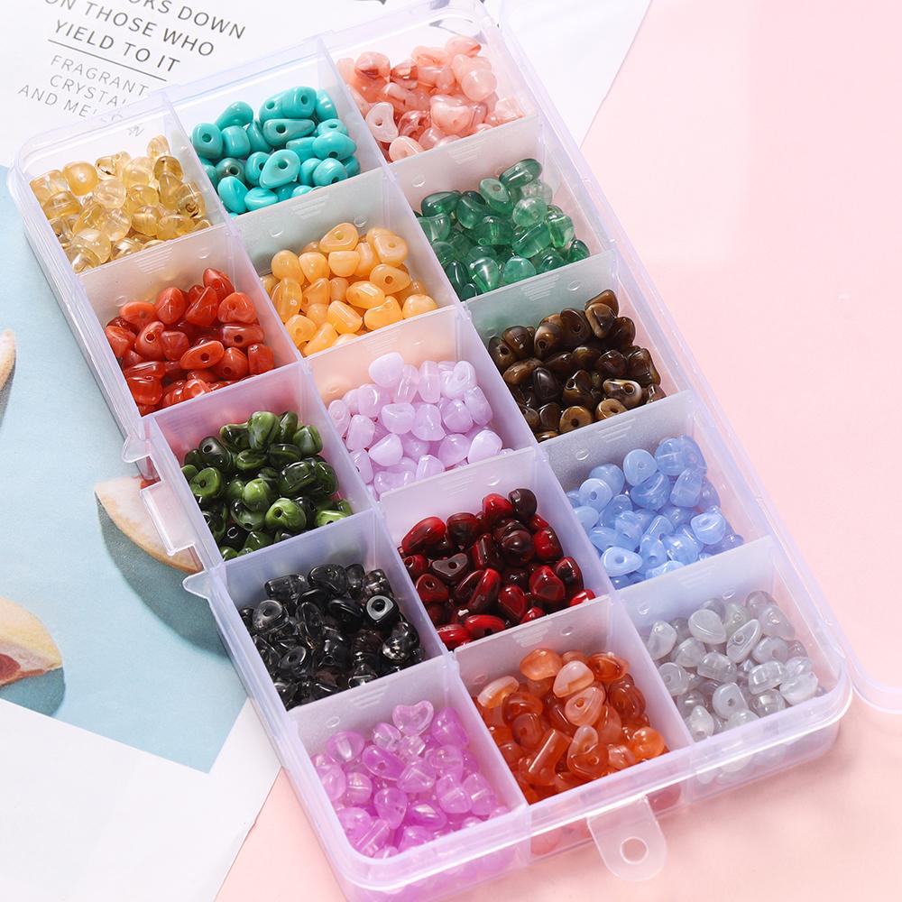 750pcs/Box Imitation Natural Stone Beads Irregular Acrylic Spacer Loose Beads Set for Bracelet Necklace DIY Jewelry Making