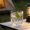 80ml/285ml/340ml Retro Vertical Stripe Household Drinking Cup Small Wine Glass Engraved Whiskey Glass Iced Americano Latte Cup