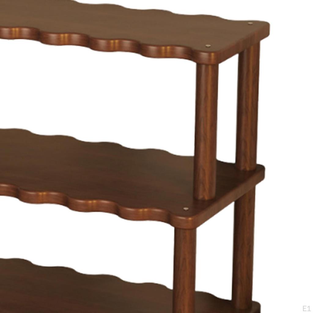 Desktop Rack Cosmetic Stationery Storage Holder Bamboo Three Layer Multifunction Save Space Wooden