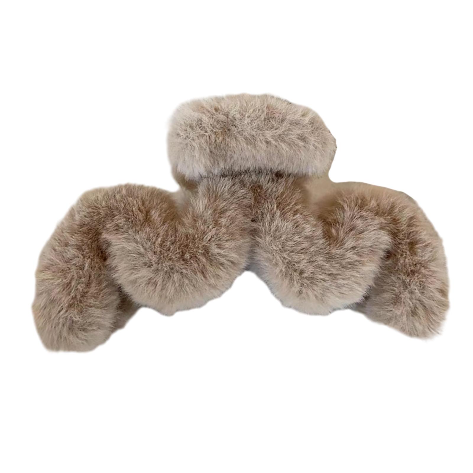 

Плюшевая заколка для волос в форме волны, клипсы-акулы, заколки-бананы для волос, нескользящий зажим-краб, милая заколка-краб для волос для девочек и женщин кофейный