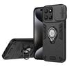KEYSION Shockproof Armor Case for Huawei Honor 400 Smart 5G Camera Lens Protection Ring Stand Phone Back Cover for Honor X7d 5G