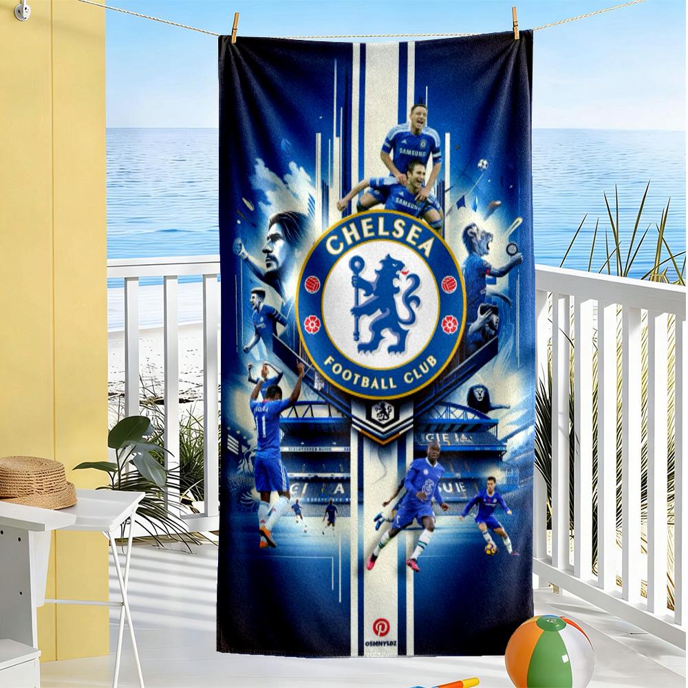 Chelsea Fc Football Player Beach Towel Super Soft Absorbent Comfortable Lightweight Suitable for Swimming, Gym, Camping, Yoga Vacation