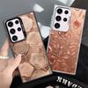 Beautiful Rose Gold Art Shockproof Phone Case for Samsung Galaxy S26 Edge S25 Ultra S24 FE S23 Plus S21 Cover Anti Fall Fundas
