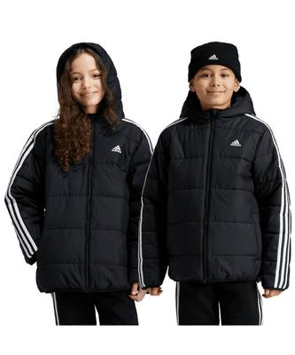 Adidas Essentials Padded Jacket JTH12 J130 Dziecięca 3 Paski Czarno/Biała (IV9512)