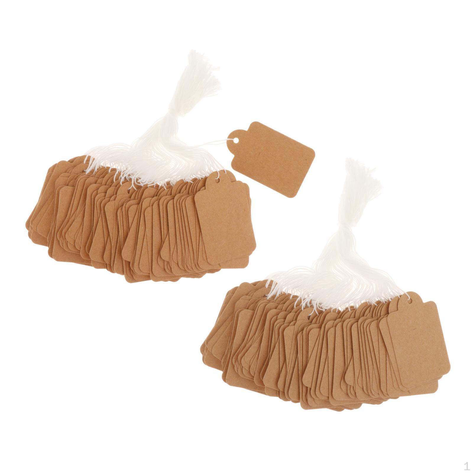 

100 шт. Письмових етикеток, порожні подарункові бирки з прикріпленим рядком, вирівняний маркер для етикеток, папір для запису 48x30mm kraft