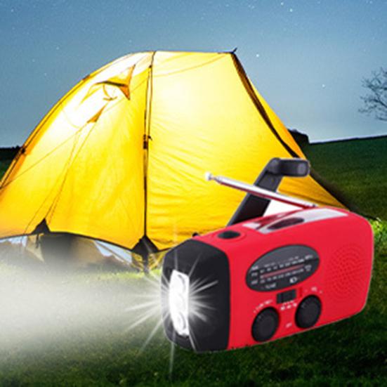 Solar Emergency Radio with LED Flashlight SOS Alarm Weather Forecast Emergency Crank AM/FM Radio USB Mobile Phone Charger