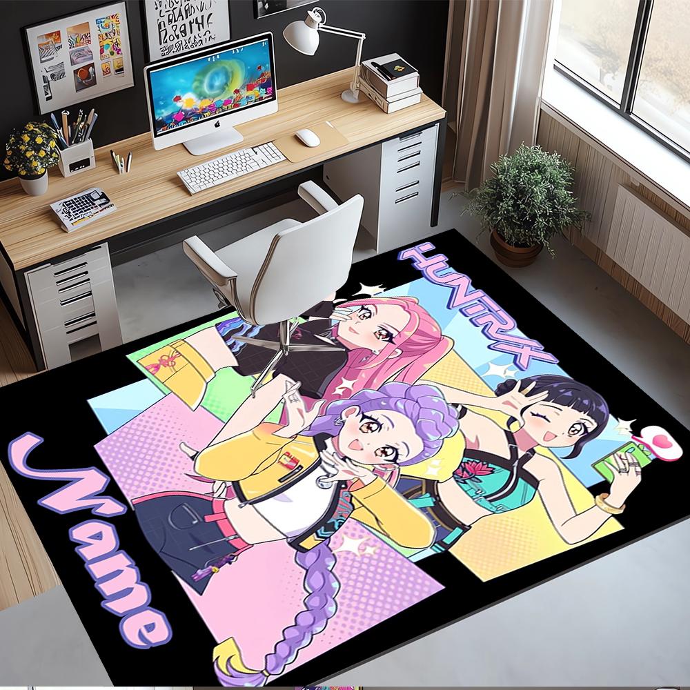 Custom Name KPop Demon Hunters Printed Carpet,Rug for Office Chair Living Room Bedroom Kitchen Room Decor Gifts.