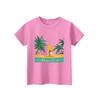 Maglietta a maniche corte con scollo a V per bambini, con stampa animalier, casual, da indossare tutti i giorni