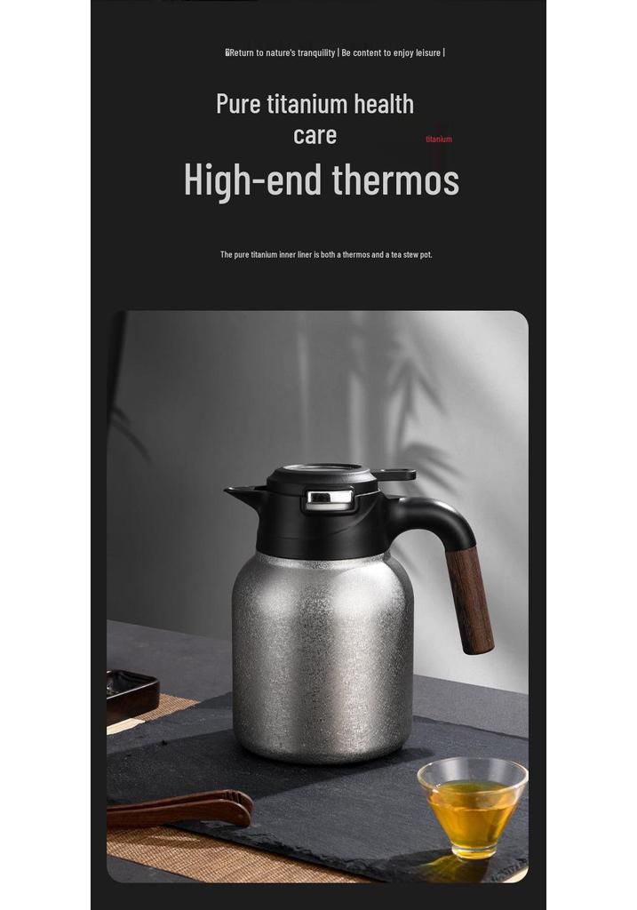 Premium Titanium Stewing Teapot with Smart Temperature Display – Large Capacity Household Thermos for Health-Conscious Tea Brewing