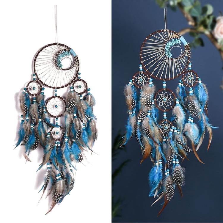 Traumfänger mit Feder Türkisperlen Indisches Wandbehang Schmuck Autoanhänger Schmuckstücke Heimdekoration Handwerk
