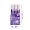 6Color Glitter Effects Gel Pens 1.0mm Writing Pens Set Colorful Art Markers DIY Journaling Pen Painting Graffiti Highlighter Pen