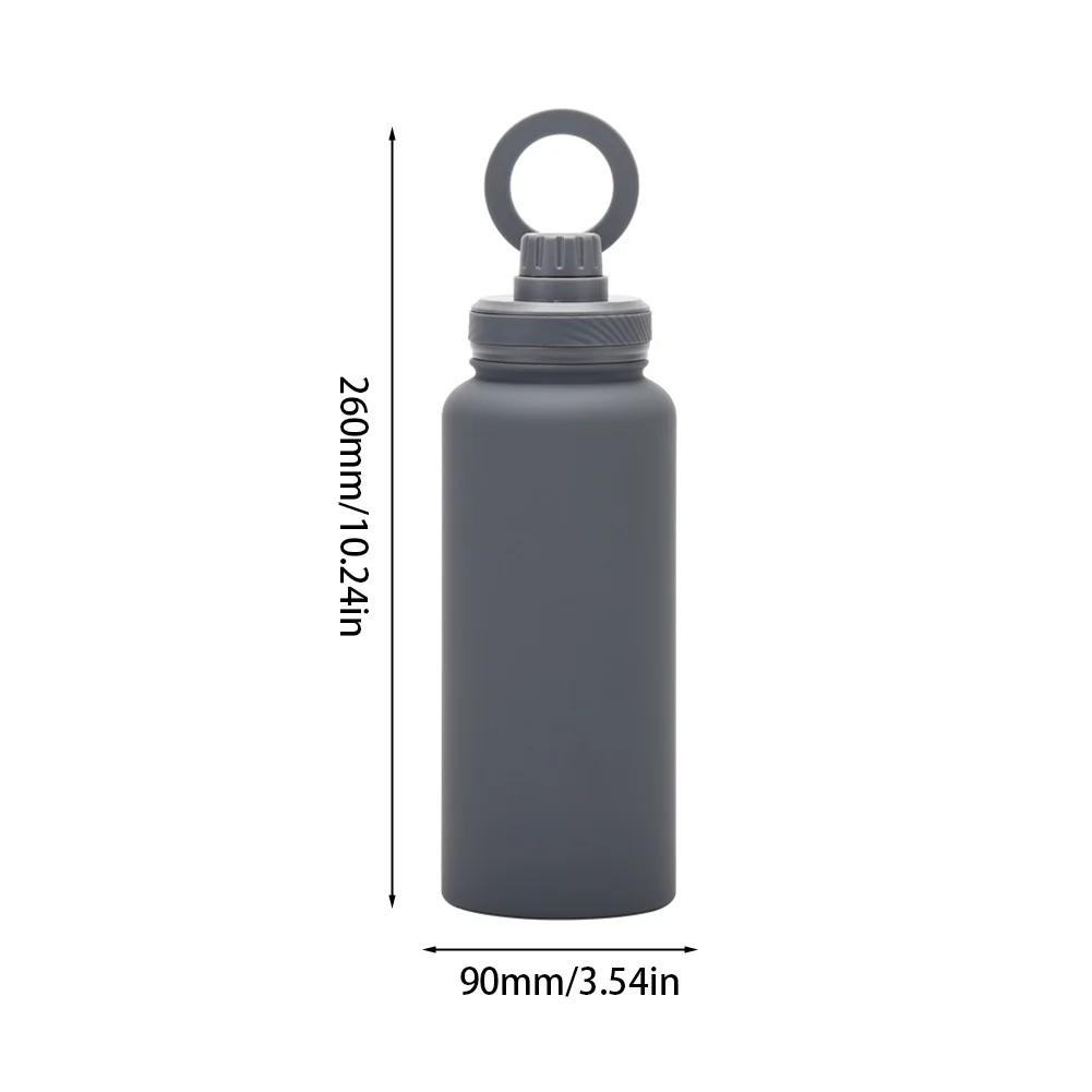 Sports Water Bottle Lid with Cellphone Magnetic Stand 1000ML Insulated Stainless Steel Sports Water Bottle Thermal Water Cup Lid