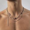 Adjustable Tassel Necklace Y2K Choker Chain Fashion Zircon Choker Necklace  Men