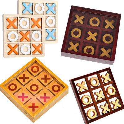 XO Tic Tac Toe Casual Puzzelspel - Houten Tafelblad Speelgoed