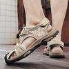 Summer new men's sports fashion outdoor bag head leather Velcro breathable beach youth foot sandals