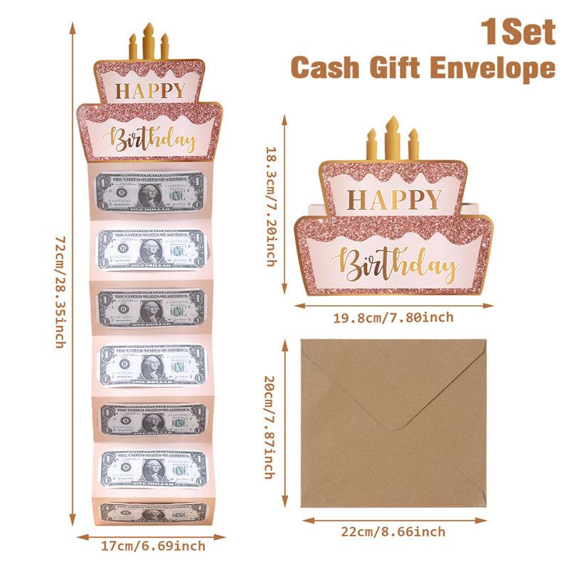 Money Birthday Card Birthday Cash Envelopes Folding Cash Holder Greeting Envelop Creative Money Box Folding Cash Gift Envelope