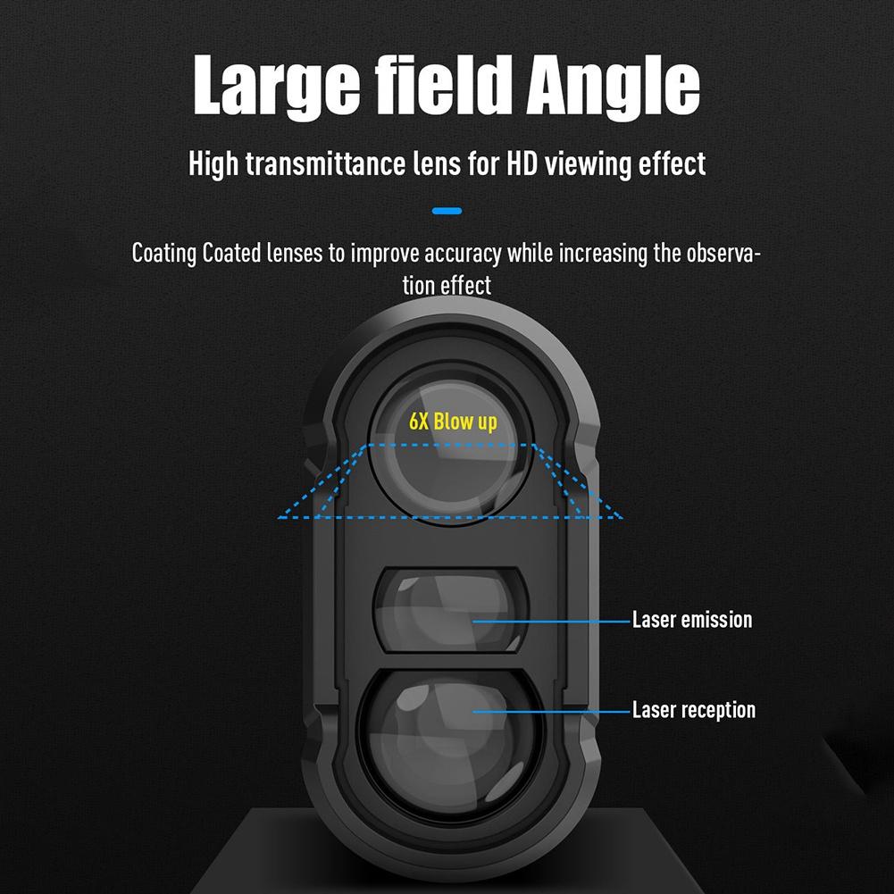 ABBY-Multifunctional Golf Laser Rangefinder 600M Rechargeable Laser Distance Meter With Flagpole Lock And Slope Compensation