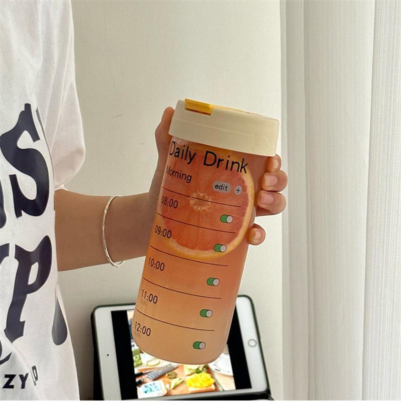 Large Capacity Glass Water Bottle Student Portable High Appearance Drinking Cup for Girls Tea Separation Bubble Tea Straw Cup 700ml