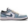 Jordan 1 Cushioning Slip Resistant Low top Vintage Basketball Shoes Men's Blue Gray White 553558-132(TeamF-)